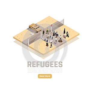 Refugees  Isometric  Composition
