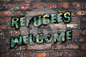 Refugees Welcome Graffiti