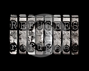 Refugees word concept