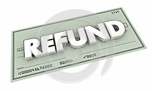 Refund Check Rebate Money Back Payment