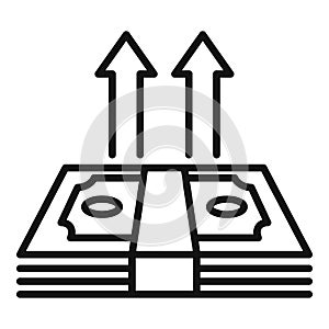 Refund deposit money icon, outline style