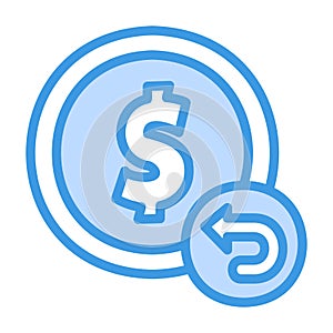 Refund icon in blue style for any projects