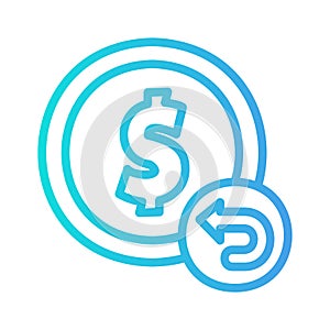 Refund icon in gradient style for any projects