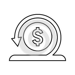 Refund, money back line icon. Outline vector