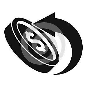 Refund money coin icon, simple style