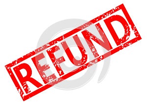 Refund stamp red rubber stamp on white background. refund stamp sign. refund sign