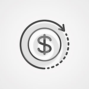 Refund vector icon sign symbol