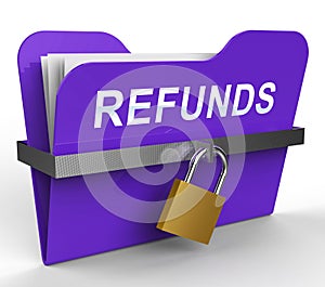 Refunds Folder Means Money Back 3d Rendering