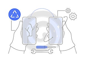 Refurbish electronics abstract concept vector illustration.