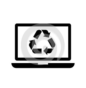 Refurbish PC, recycle pc vector icon illustration