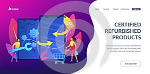 Refurbished device concept landing page.