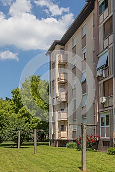 Refurbished rear of city block