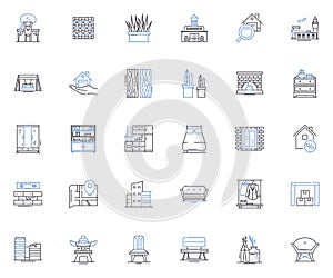 Refurbishment line icons collection. Renovation, Remodeling, Restoration, Upcycling, Makeover, Renewal, Refinish vector