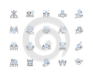 Refurbishment line icons collection. Renovation, Remodeling, Restoration, Revamp, Upgrade, Overhaul, Refit vector and photo