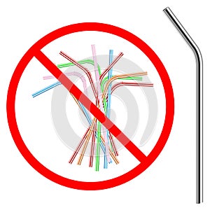 refusal of disposable plastic drinking straw in favor of reusable metallic drinking straw