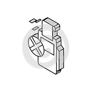 refusal payment pos terminal isometric icon vector illustration