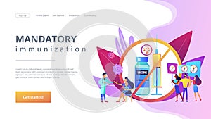 Refusal of vaccination concept landing page.