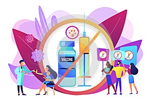 Refusal of vaccination concept vector illustration.