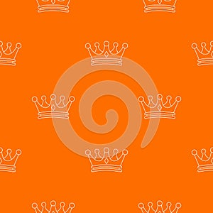 Regal crown pattern vector orange