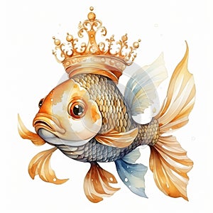 Regal Goldfish With Crown