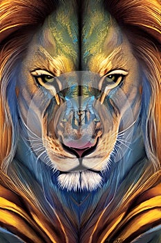 Regal Impressions: Digital Lion Portrait Collection