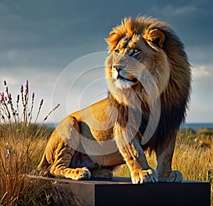 A regal lion. generative ai photo