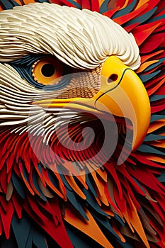 regal and powerful presence of a colorful eagle against a captivating black background.