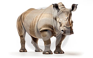Regal Rhino on White Background