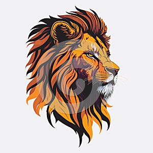 Regal Roar a Captivating Lion Head Illustration in Focus