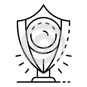 Regal shield icon, outline style