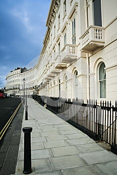 Regency terraced houses brighton street england