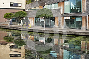 The Regent's Canal runs through an area of ongoing regeneration with new apartment buildings