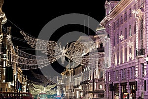 Regents street decorated for 2017 Christmas, London