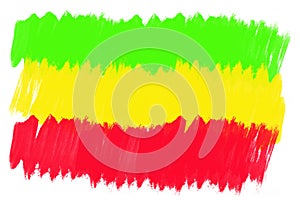 Reggae color with concrete wall background
