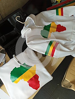 Reggae colour theme branded hoodies
