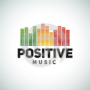 Reggae music equalizer logo emblem vector design photo