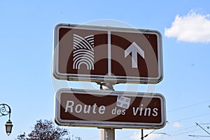 Road sign, Route des Vins photo