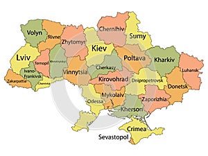 Region Oblast Map Of Ukraine