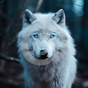region wolf lupus white wolf with blue eyes nice hiper photo