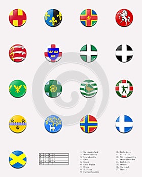 Regional and cities' flags ball of UK 1/2