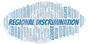Regional Discrimination - type of discrimination - word cloud