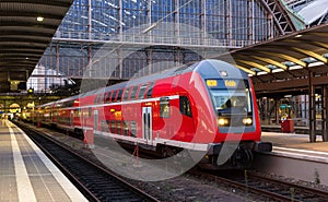 Regional express train in Frankfurt am Main station