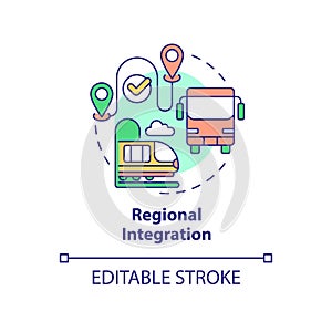 Regional integration concept icon