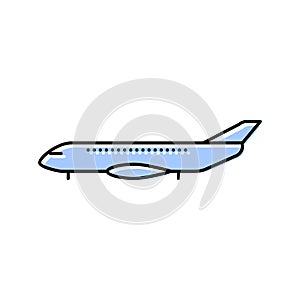 regional jet airplane aircraft color icon vector illustration