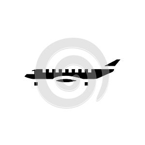 regional jet airplane aircraft glyph icon vector illustration
