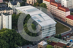 Regional Library in Liberec on aerial shot