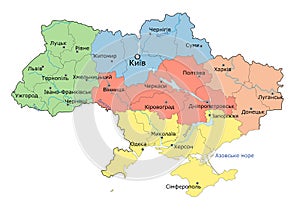 Regional map of Ukraine