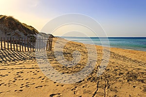 The Regional Natural Park Dune Costiere (Torre Canne): fence between sea dunes. BRINDISI (Apulia)-ITALY-