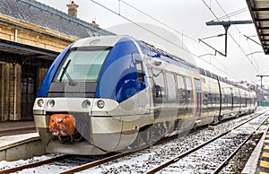 Regional train at Saint-Die-des-Vosges station - France