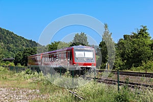 Regional train of two cars in Germany